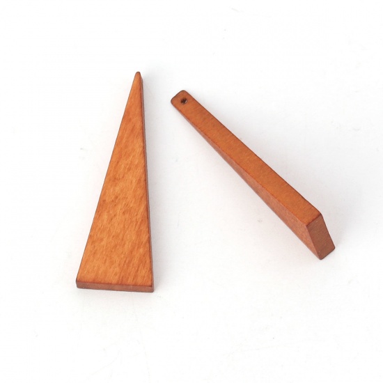 Picture of Wood Spacer Beads Triangle Brown 41mm x 14mm, Hole: Approx 1.2mm, 30 PCs