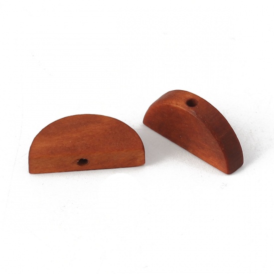 Picture of Wood Spacer Beads Half Round Brown 20mm x 10mm, Hole: Approx 1.9mm, 30 PCs