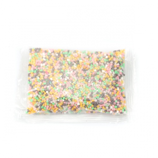 Picture of ( 25g ) Polymer Clay Resin Jewelry Craft Filling Material At Random Color Mixed Cylinder 3mm x 2mm, 1 Packet
