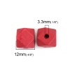 Picture of Wood Spacer Beads Octagon Red Faceted 12mm x 11mm, Hole: Approx 3.3mm, 50 PCs