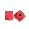 Immagine di Legno Separatori Perline Ottagono Rosso Sfaccettato 12mm x 11mm, Foro: Circa 3.3mm, 50 Pz