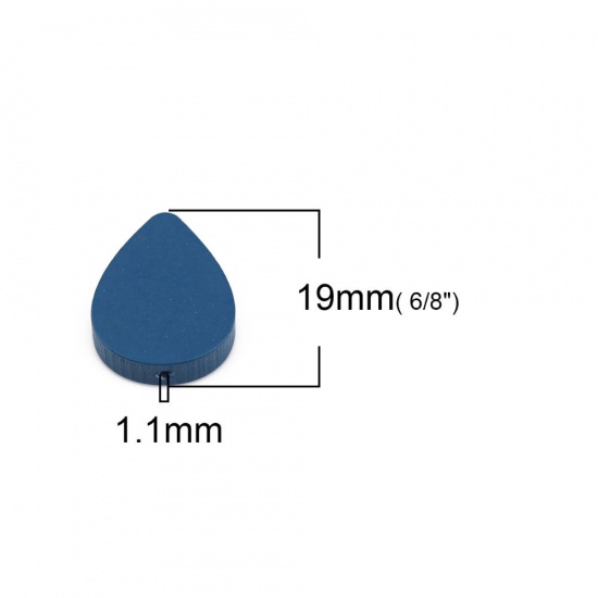 Immagine di Legno Separatori Perline Goccia Caffè Chiaro 19mm x 16mm, Foro: Circa 1.1mm, 30 Pz