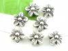 Picture of CCB Plastic Metalized Bubblegum Beads Flower Antique Silver Color About 15mm x 8mm, Hole: Approx 1.6mm, 60 PCs