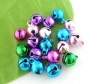 Picture of 120 PCs Brass Charms At Random Mixed Color Christmas Jingle Bell 8mm x 8mm