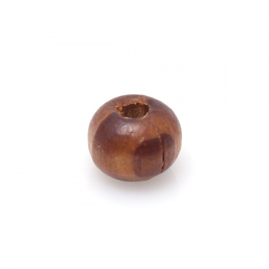 Picture of Wood Spacer Beads Round Coffee About 8mm Dia., Hole: Approx 3.1mm, 500 PCs