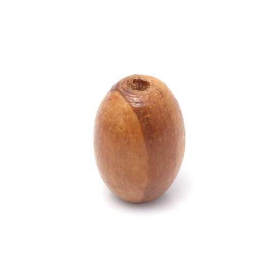 Picture of Wood Spacer Beads Barrel Coffee About 28mm x 20mm, Hole: Approx 4.7mm, 50 PCs