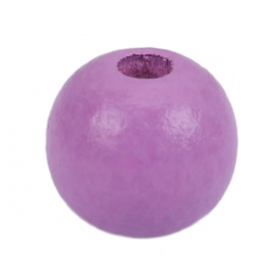 Picture of Wood Spacer Beads Round Mauve About 10mm Dia., Hole: Approx 2.5mm, 500 PCs