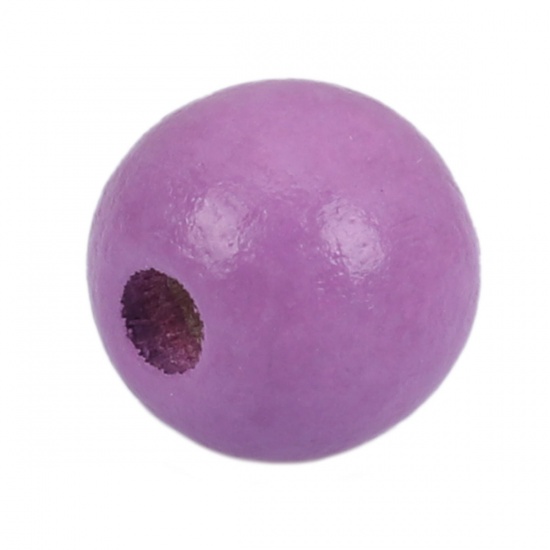 Picture of Wood Spacer Beads Round Mauve About 10mm Dia., Hole: Approx 2.5mm, 500 PCs