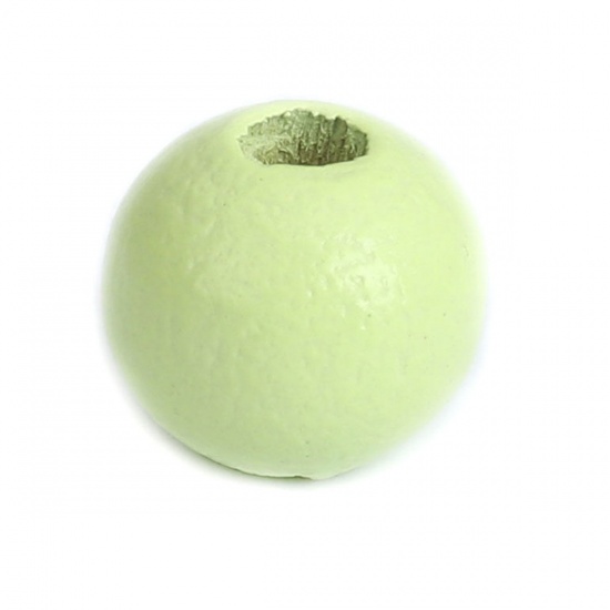 Picture of Wood Spacer Beads Round Green About 10mm Dia., Hole: Approx 2.5mm, 500 PCs