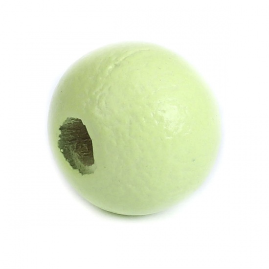 Picture of Wood Spacer Beads Round Green About 10mm Dia., Hole: Approx 2.5mm, 500 PCs