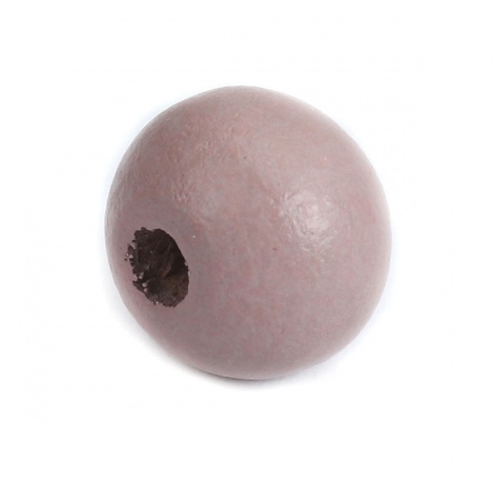 Picture of Wood Spacer Beads Round Khaki About 10mm Dia., Hole: Approx 2.5mm, 500 PCs