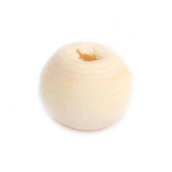 Picture of Hinoki Wood Spacer Beads Round Natural About 6mm Dia., Hole: Approx 2.1mm, 2000 PCs