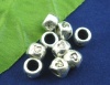 Image de Perles à Gros Trou au Style Européen en Alliage de Zinc Argent Vieilli Rond Cœur 8mm x 5mm, Trou: Environ 4.7mm, 40 Pcs