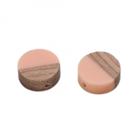 Picture of Resin & Wood Spacer Beads Round Creamy-White About 15mm Dia., Hole: Approx 1.6mm, 5 PCs