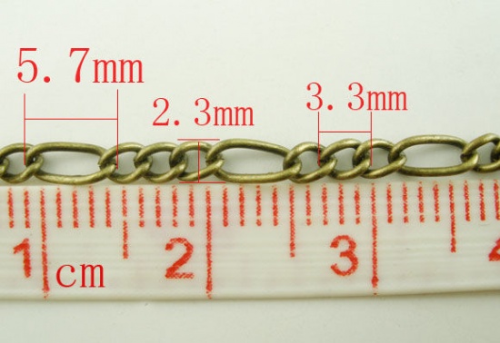 Immagine di Lega di Ferro 3:1 Catena Tono del Bronzo 6x3mm 3x2mm, 8 M