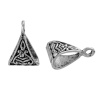 Picture of Zinc Based Alloy European Style Bail Beads Triangle Carved Pattern Antique Silver Color 15mm x 10mm, 50 PCs
