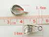 Immagine di Lega di Zinco Stile Europeo Perline Bails Triangolo Argento Antico 14mm x 7mm, 50 Pz