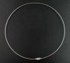 Bild von Stahldraht Choker Halskette Ringförmig Grau mit Schraubverschluss 46cm lang, 10 Stücke