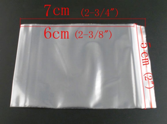 Изображение Полипропиленовые Пакеты Прямоугольник Прозрачный (Доступные размеры 6cm x 5cm )  7см x 5см, 500 шт/уп