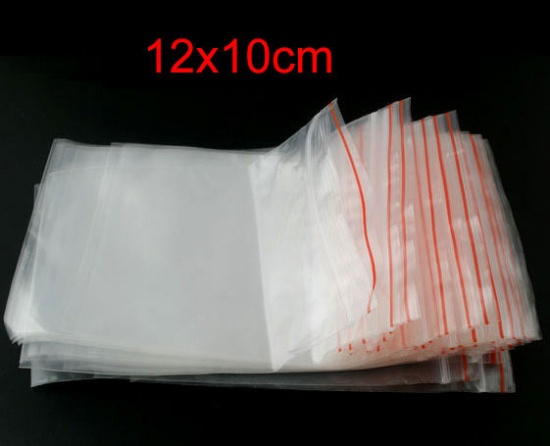 Immagine di ABS Bustine Sacchetti di Plastica Zip Chiusura a Cerniera Rettangolo Trasparente 10cm x 15cm (Spazio Utilizzabile:14cm x 10cm), 100 Pz