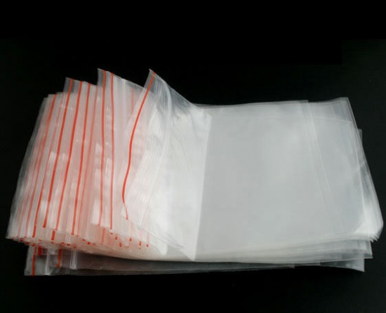 Picture of Plastic Zip Lock Bags Rectangle Transparent (Useable Space: 21cm x 15cm) 22cm x15cm(8 5/8" x5 7/8"), 100 PCs