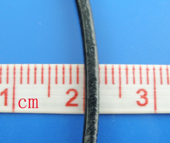Bild von 10m Länge Schwarz Rund Echt Leder Lederband Lederschnur 2mm.Verkauft eine Packung mit 1