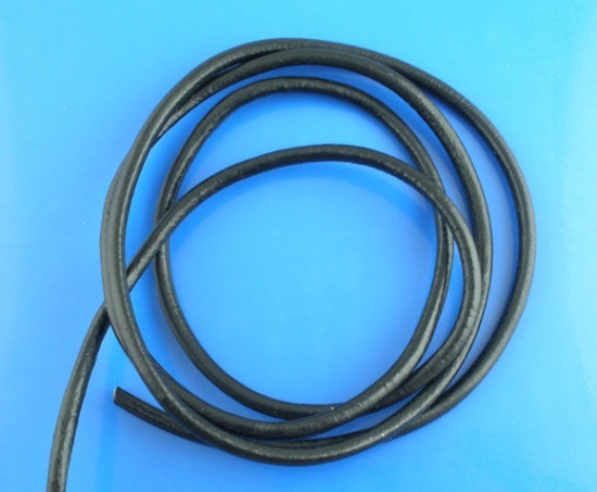 Picture of Black Round Real Leather Jewelry Cord 3mm 10M length