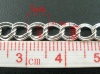 Picture of Alloy Double Loop Link Curb Chain Findings Silver Tone 4x5mm(1/8"x2/8"), 4 M