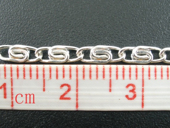 Bild von Eisen(Legierung) S-Panzerkette Kette Silberfarben 2x7mm, 4 Meter