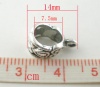 Picture of Zinc Based Alloy European Style Bail Beads Triangle Carved Pattern Antique Silver Color 14mm x 8mm, 50 PCs