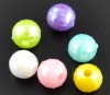 Picture of Acrylic Bubblegum Beads Ball At Random Mixed Faceted About 6mm x 6mm, Hole: Approx 1.3mm, 400 PCs