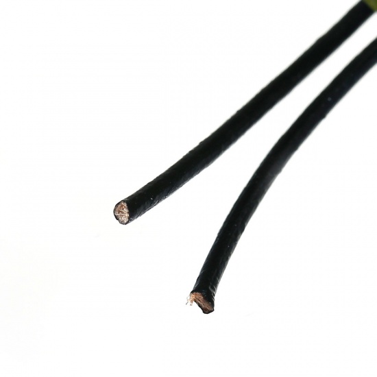 Picture of Black Color Round Real Leather Jewelry Cord 1.5mm 10M length