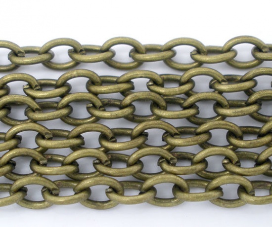 Image de Chaîne Maille Forçat en Alliage Couleur Bronze 5x3.5mm, 5 M