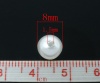 アクリル パール風 ビーズ 円形 白 約 8mm直径、 穴：約 1.5mm、 300 個 の画像