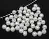 Image de Perle Imitation Bubblegum en Acrylique Rond Blanc 8mm Dia, Taille de Trou: 1.5mm, 300 PCs