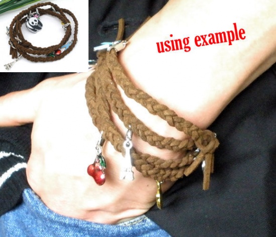 Picture of Polyester Faux Suede Jewelry Cord Rope Coffee 2.5mm x2mm( 1/8" x 1/8"), 20 PCs (Approx 1 M/Piece)