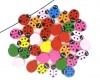 Picture of Wood Beads Ladybug At Random Mixed Dot Pattern About 19mm x 15mm, Hole: Approx 2mm, 100 PCs