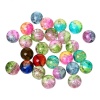 Picture of Glass Loose Beads Round At Random Mixed Crackle About 8mm Dia, Hole: Approx 1.2mm, 500 PCs