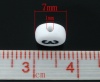 Immagine di Acrilato Separatori Perline Tondo Bianco Circa 7mm Dia, Foro: Circa 1mm, 500 Pz