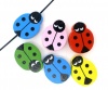 Immagine di Legno Separatori Perline Coccinella Colore Misto Polka Dot Disegno Circa 19mm x 15mm, Foro: Circa 2mm, 100 Pz