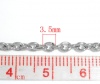 Picture of Alloy Link Cable Chain Findings Silver Tone 3.5x2.5mm(1/8"x1/8"), 10 M