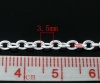 Picture of Alloy Link Cable Chain Findings Silver Plated 3.5x2.5mm(1/8"x1/8"), 10 M