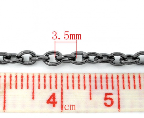 Picture of Alloy Link Cable Chain Findings Gunmetal 3.5x2.5mm( 1/8"x1/8"), 10 M