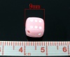 Immagine di Acrilato Separatori Perline Dadi Rosa Circa 9mm x 9mm, Foro: Circa 1.3mm, 100 Pz