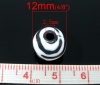 アクリルビーズ 円形 白 ゼブラストライプ柄 つやだし 約 12mm直径、 穴：約 2.5mm、 50 個 の画像