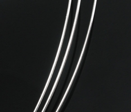 Immagine di Filo di Acciaio Memoria Filo di PerlineComponente di Braccialetto Tondo Tono Argento 14.0cm Dia, 100 Giri