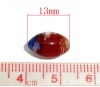 Picture of Lampwork Glass Loose Beads Oval At Random Mixed Flower Pattern About 13mm x 8mm, Hole: Approx 1mm, 50 PCs