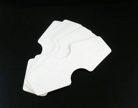 Image de Présentoir de Bijoux en Papier Irrégulier Blanc 12.5cm x 5cm, 50 Papiers