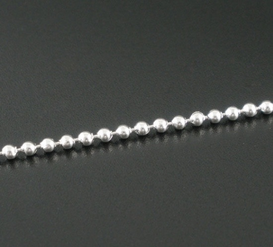 Picture of Alloy Ball Chain Findings Silver Plated 2mm( 1/8") Dia, 10 M