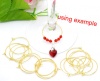 Picture of Zinc Based Alloy Wine Glass Charm Hoops Circle Ring Gold Plated 29mm x 25mm(1 1/8"x 1"), 100 PCs